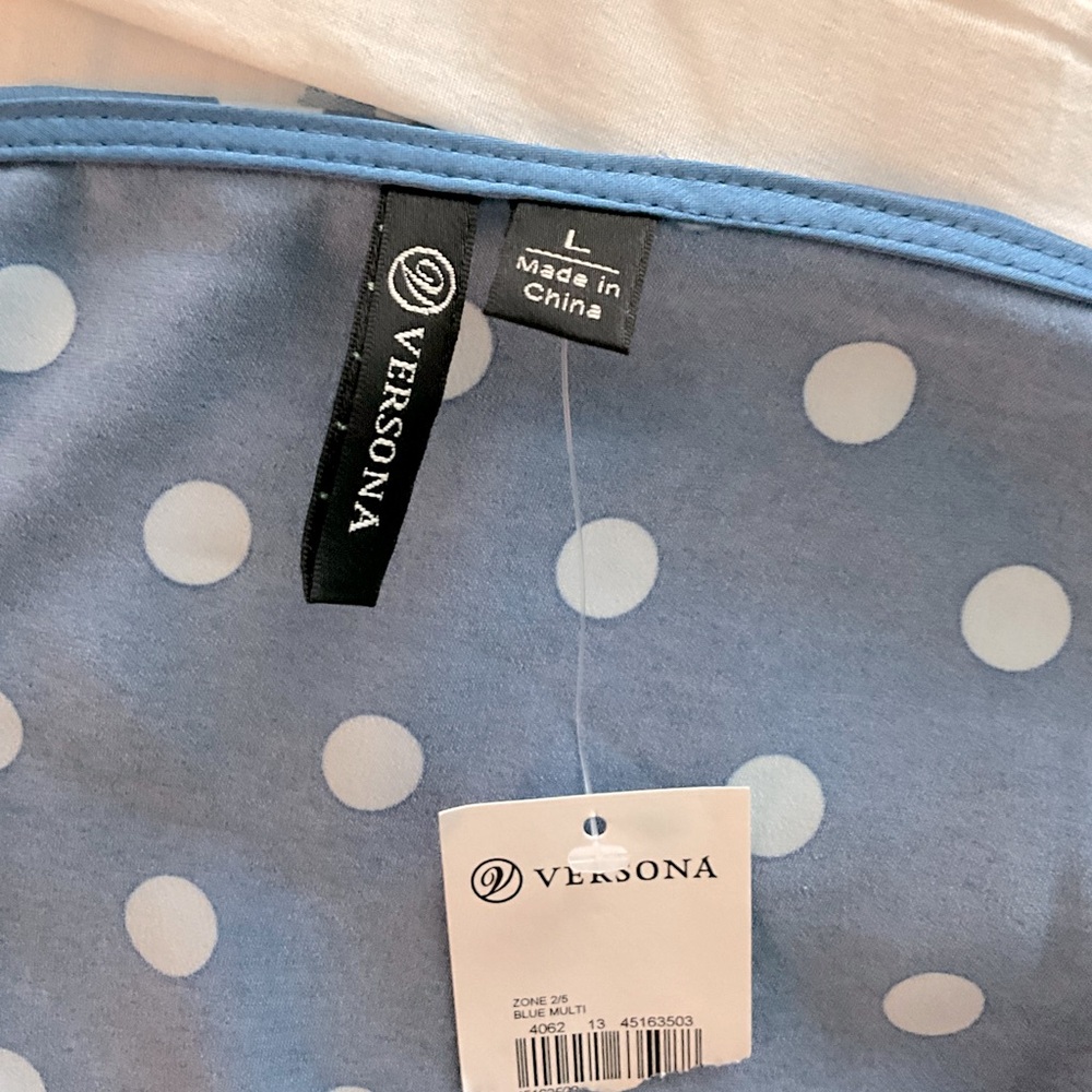NWT Versona Satin Polka Dot Top size L - Picture 4 of 5